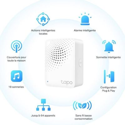 Tapo Smart Hub Avec Sonnerie Tapo H100, Pour Tapo Capteurs