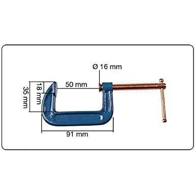 Lot De 2 Serre-joints En C 50 Mm - Acier Renforcé - Serrage Rapide 0-50 Mm - Pour Bois Et Atelier - Vert