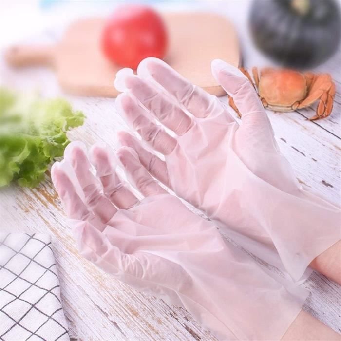 100 Gants Jetables Enfants HOMSFOU - Polyéthylène Transparent Pour Cuisine Et Loisirs | Taille Unique