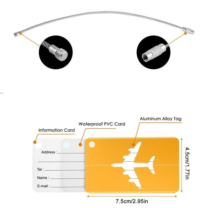 Yizhet Étiquette Bagage Avion, 6 x Etiquette Valise en Alliage d