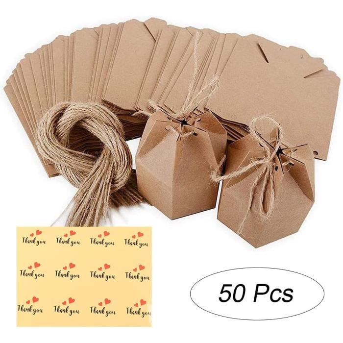 40 Pièces Boîtes De Bonbons En Papier Kraft De Noël, Boite Cadeau Noel Decoration Noel Boite