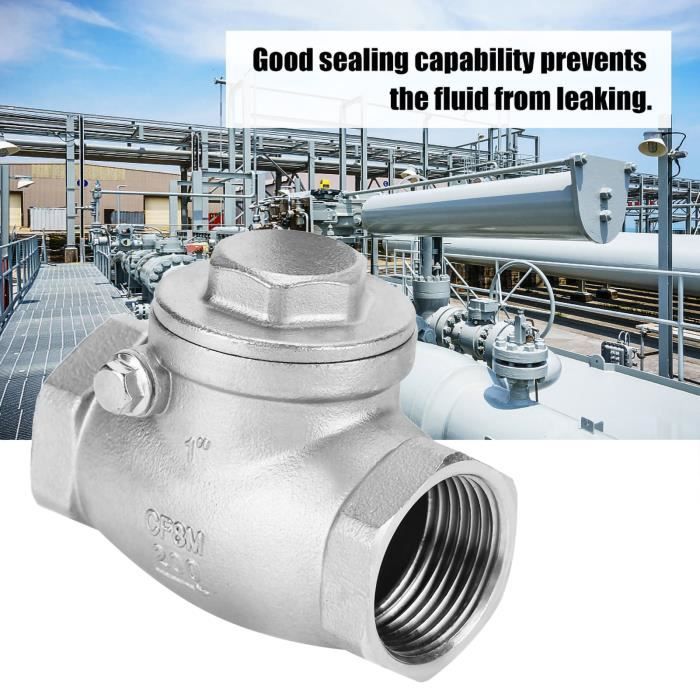 Clapet Anti-retour à Battant, Filetage Femelle Unidirectionnel En Acier Inoxydable 1/2" DN15 WOG 200PSI Pour Eau, Vapeur, Huiles, Urée Et Plus