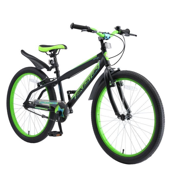 Vélo enfant évolutive 24 pouces - BIKESTAR - pour garcon et filles de 10-13  ans - Edition VTT - Noir Vert - Cdiscount Sport