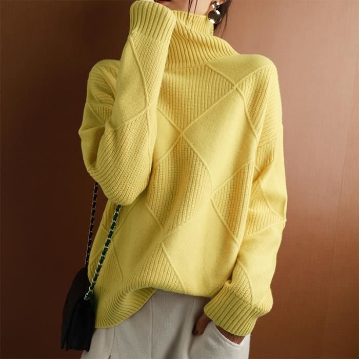 Pullover Femmes Col Roulé Grande Taille