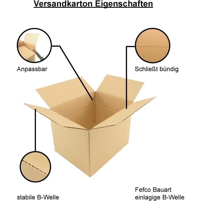 100 Cartons D'Expédition Simple Cannelure 25x20x14 Cm Brun - Emballage Solide Pour Envoi Postal