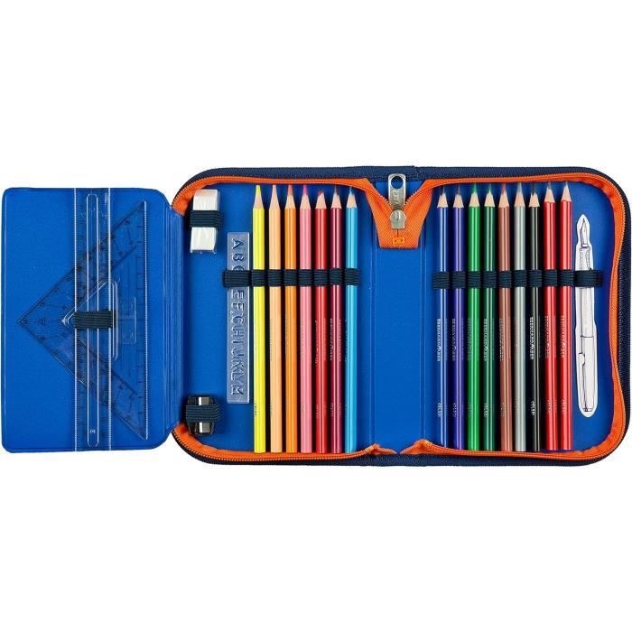 Trousse Étudiante Super Mario Remplie Scooli – 14 Crayons Couleur + Accessoires École, Dès 6 Ans