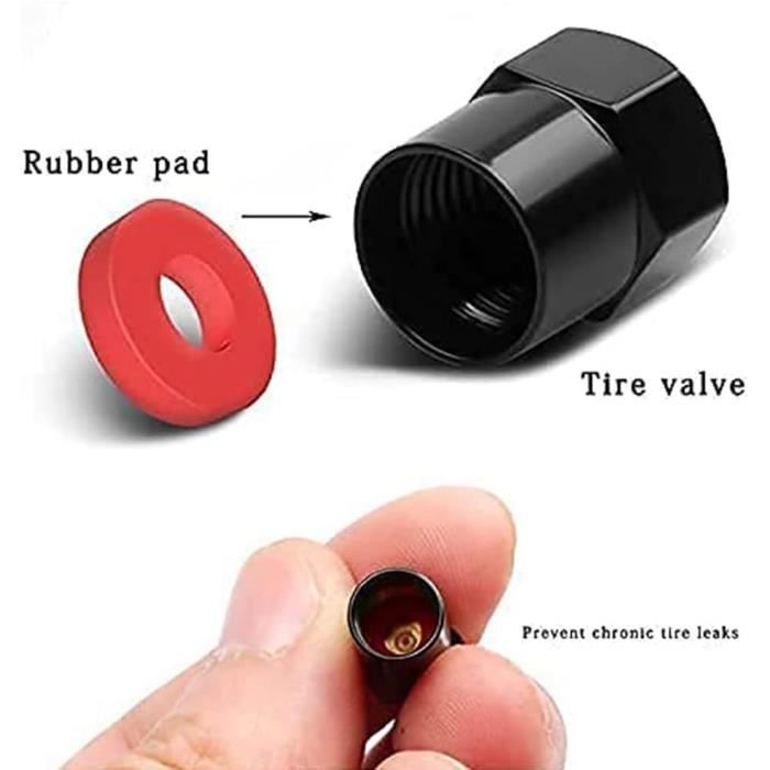 Bouchons de valve de voiture 4 pièces, bouchons anti-poussière de valve de  pneu avec