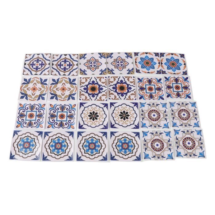 Carrelage Mural Mexicain Peint à La Main 10x10 Cm - Set 30 Pièces - Cerames LM-213