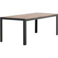 Table de jardin en aluminium et acacia 205 x 90 cm Bois-2