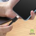 Câble USB vers Lightning MFi 18W Nylon Tressé 2m Charge et Synchro Belkin noir-2