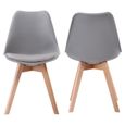 Lot de 2 chaises scandinaves NORA grises avec coussin-2