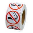 500x Interdiction de Fumer Autocollants d'avertissement Étiquettes Adhésif pour Porte Fenêtre 2,5cm Hellery-2