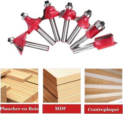 Coffret 15 Fraises Défonceuse Gueenky - Carbure Tungstène, Tige 6,35mm - Pour Travail Du Bois Professionnel