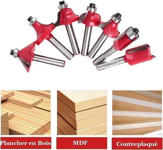 BAYTORY Lot De 4 Fraises à Défoncer Professionnelles Avec Tige De