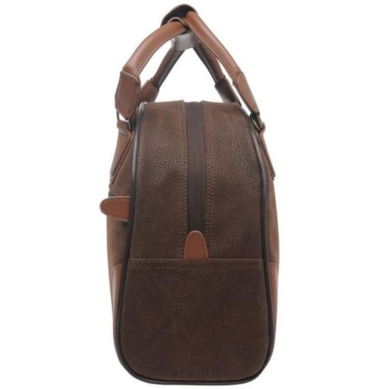 Sac De Sport Kangol En Simili Cuir Marron – Sac De Voyage Vintage, Taille Moyenne