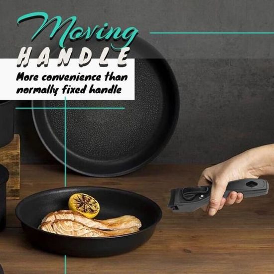 Poignée De Casserole Amovible Anti-brûlure - Universelle Ergonomique En PP & Silicone Pour Poêles Et Casseroles