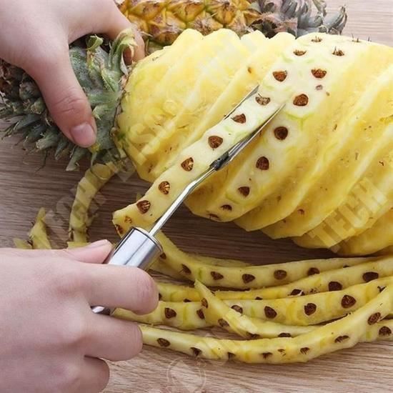 Coupe-ananas En Acier Inoxydable – Épluche, évide Et Tranche En Un Geste, 8 Cm De Diamètre, Facile à Nettoyer