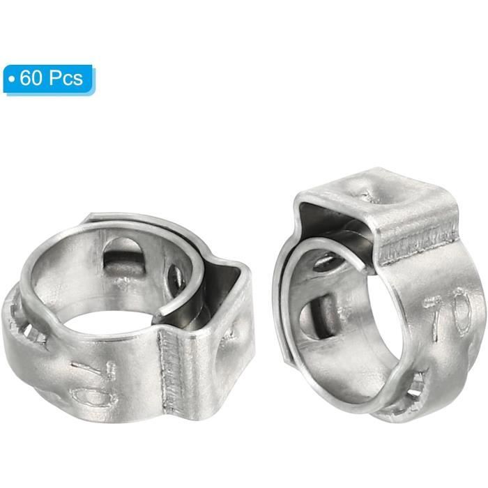 Sourcing Map Lot De 6 Colliers De Serrage 40mm Acier Inox 304 Avec Caoutchouc - Fixation Tuyau Câble étanche