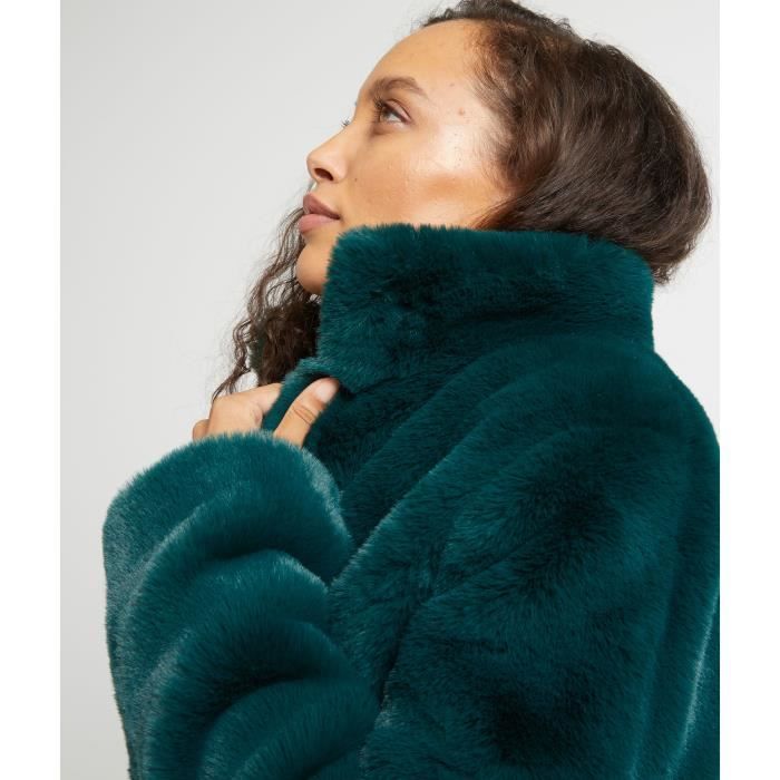 Veste fausse fourrure online vert sapin