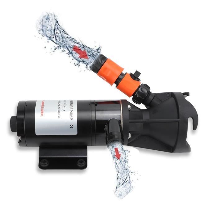 Pompe Broyeur 12V 45L/min Pour Camping-car, Entrée 3" Sortie 1", Débit 12 GPM, Motorisation Cuivre, Anti-retour Et Entrée De Rinçage
