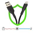Câble USB vers Lightning MFi 18W Nylon Tressé 2m Charge et Synchro Belkin noir-3
