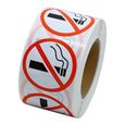 500x Interdiction de Fumer Autocollants d'avertissement Étiquettes Adhésif pour Porte Fenêtre 2,5cm Hellery-3