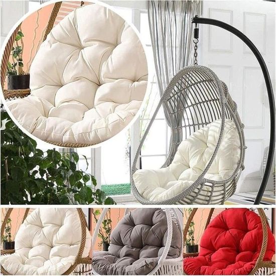 Coussin Chaise Balançoire Œuf Rotin Double - Confort Extérieur Intérieur Pour Hamac Suspendu