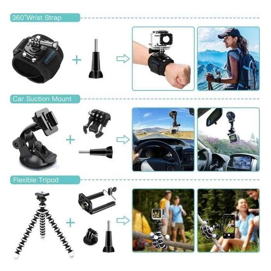 Support tour de cou mains libres pour GoPro Hero 10 9 8 7 6 5 Osmo Action  Insta360 pour appareil photo de sport Samsung Sony - Cdiscount Appareil  Photo