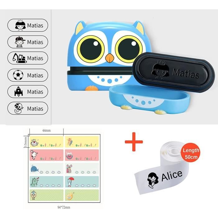 Tampon Vêtements Personnalisé Double Face – Blanc Et Noir – Pour Marquer Habits Et Fournitures Scolaires