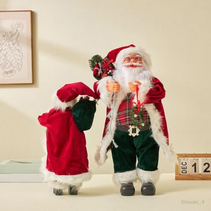 Père Noël Traditionnel - Velours - 120 cm