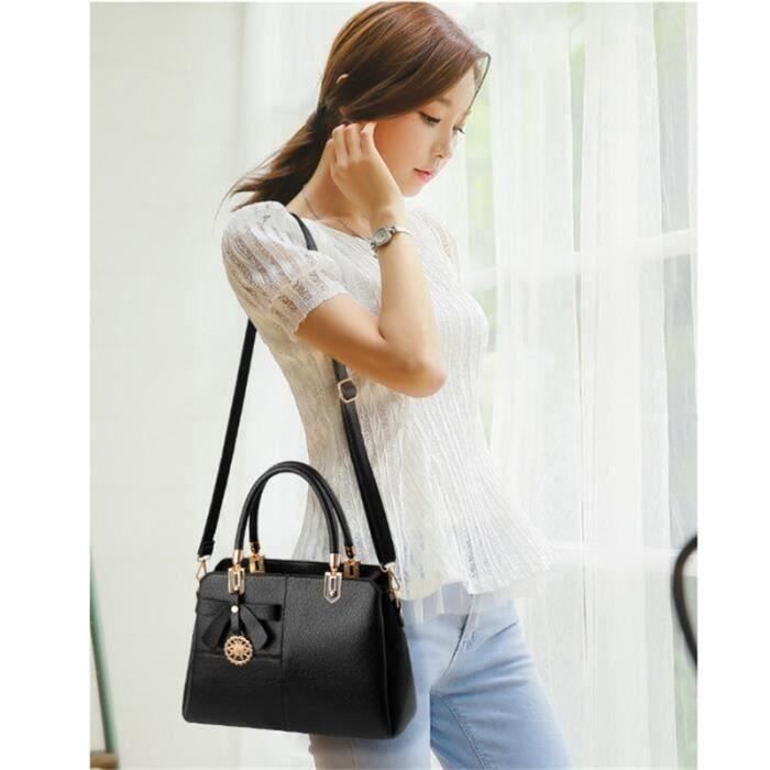 JL Sac Bandouliere Noir Sac Main de Marque pour Femme Sac Cabas