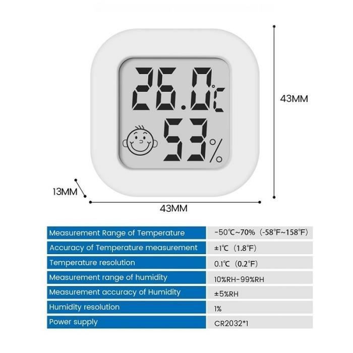 Lot De 6 Thermomètres Hygromètres Numériques Intérieurs - Écran LCD °C/°F, Haute Précision Pour Bébé, Maison, Chambre