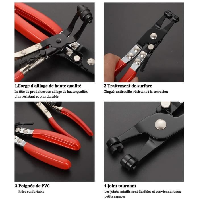 Kit 9 Pièces Pinces à Collier De Durite FreeTec - Pince Serre Tuyau Robuste Avec Étui - Idéal Auto Et Maison