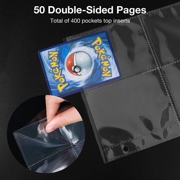 1080 Pochettes pour Cartes Transparent Double Face, 60 Feuilles de Classeur de Cartes 11 Trous Transparent Noir, 120 Pages, Trading Card Sleeves Rangement, Carte à Collectionner Album(Transparent 1080 Pochettes pour Cartes Transparent Double Face, 60 Feuilles de Classeur de Cartes 11 Trous Transparent Noir, 120 Pages, Trading Card Sleeves Rangement, Carte à Collectionner Album(Transparent