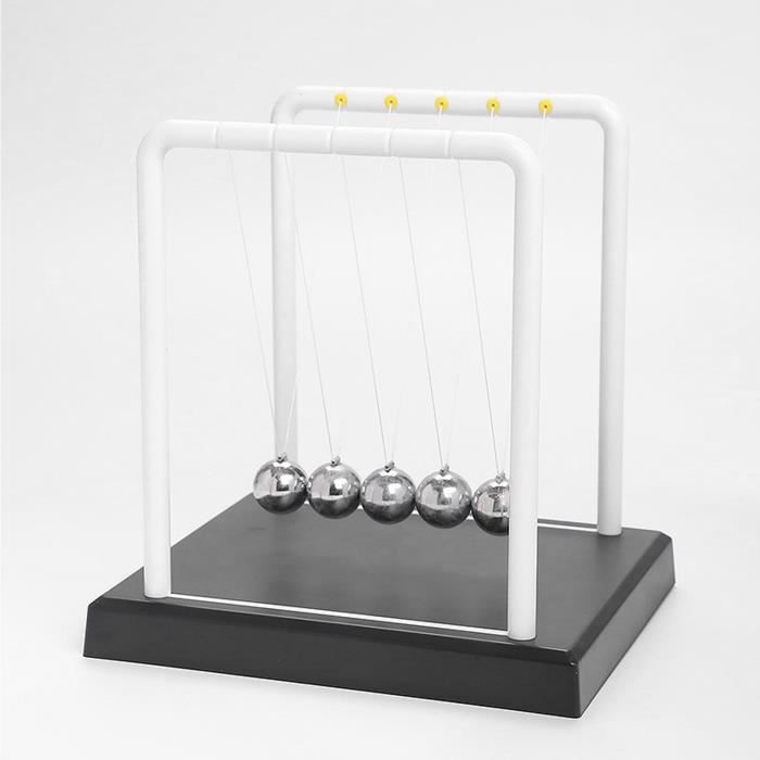 Pendule de Newton en Acier Inoxydable Jouet Éducatif Physique Décoration Bureau Anti-Stress 18 5x12x20cm pour Adultes et Enfants