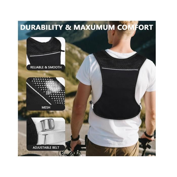 Gilet Hydratation Running avec Soft Flask 500 ML, Réfléchissant