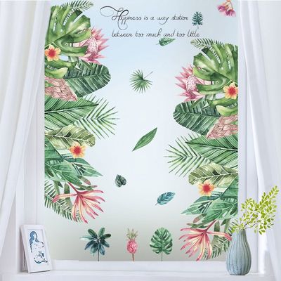 General 16 Grands Stickers Muraux En PVC Motif Plantes Tropicales Vertes, Feuilles De Palmier