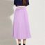 Solide Plissé élégant Midi Taille élastique Jupe Longue Violet Violet Achat Vente Jupe Cdiscount