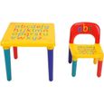Table et Chaise Enfant ABC Lettres de l'alphabet Table Enfant avec 1 Chaise Meuble en Plastique pour Enfants Pratique Table et Chais-0