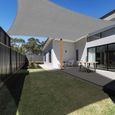 Voile d'ombrage Rectangulaire 3x4 mètres, Auvent Imperméable UV Protection pour Jardin Terrasse Extérieur Patio Piscine,(Gris)-0