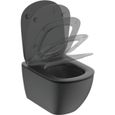 Ensemble cuvette WC suspendue Tési technologie AquaBlade® + abattant frein de chute Ideal Standard T3546V3 noir-0