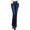 Femme Flare Pantalon taille haute Bell Bottom Skinny Jambe Large Pantalon H