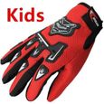 Gants de moto d'été à doigts complets pour enfants Rouge-0