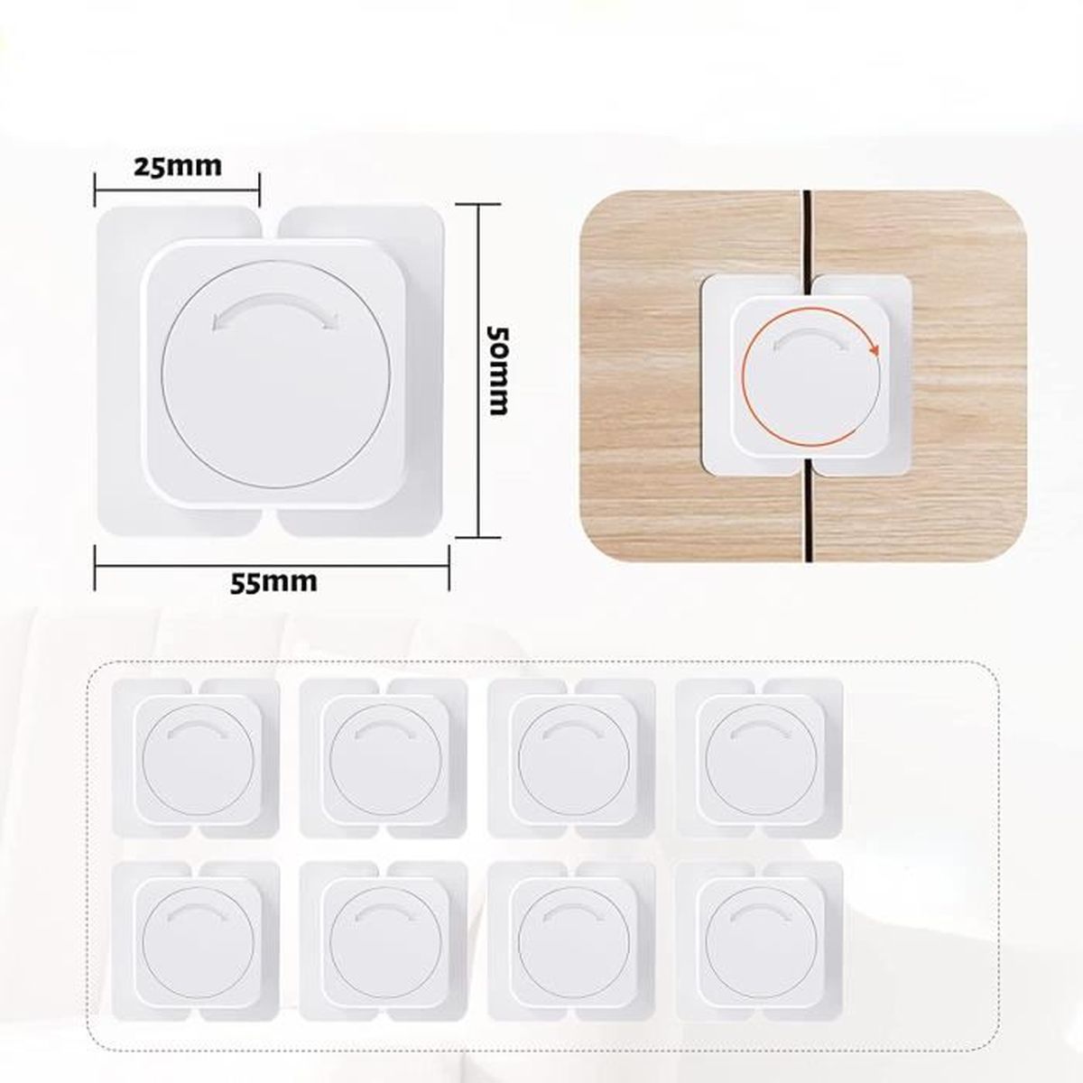 10pcs Serrures De Tiroir Porte Armoire Sécurité Bébé Enfants Loquet Verrouillage 
