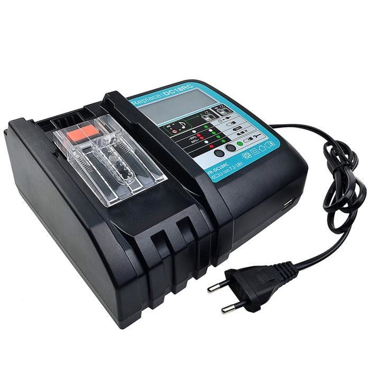 DC18RA Chargeur avec /écran LCD 3 A 14,4 V 18 V 3 Ah Batterie lithium-ion 18 V 3 Ah SHS Remplace Makita DC18RC