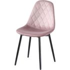 ATHM DESIGN Chaises HONEY – Contemporain, velours & métal, rose (Lot de 6)