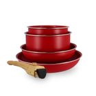 MENASTYL - SET DE 5 PIÈCES CUISSON EN ALUMINIUM RECYCLÉ MAGENTA