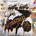 Parure de lit - MOUTON MAISON DECO - Basket-ball créatif cool - Noir orange blanc - Microfibre - 220x240 cm