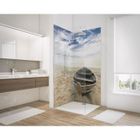 Lot de 2 panneaux muraux Décodesign Photo, 90x210 cm, revêtement mural décoratif motif bateau en angle, Schulte