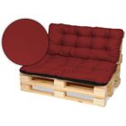 SuperKissen24 Coussin Dossier pour Palette Canapé 120x80 cm et Appui 120x50 - Intérieur-Extérieur - imperméable - Rouge foncé